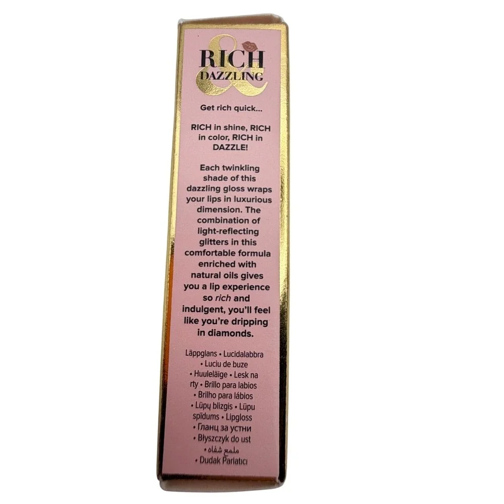 Too Faced Lip Gloss Set includes Sunset Crush and Yummy Rummy and Makeup Bag NEW